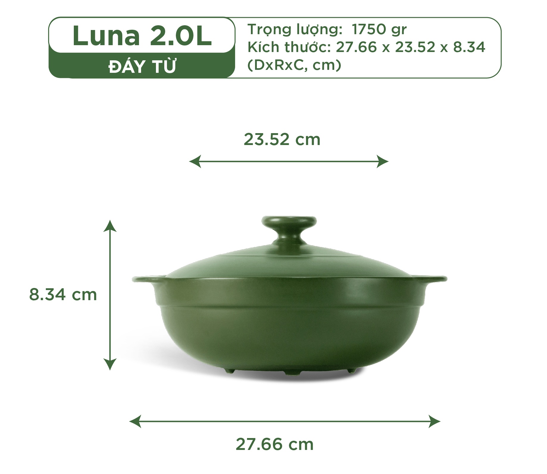 Nồi Luna 2.0 L bếp từ